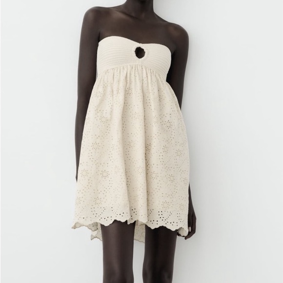ZARA EMBROIDERED KNIT DRESS - Picture 1 of 2